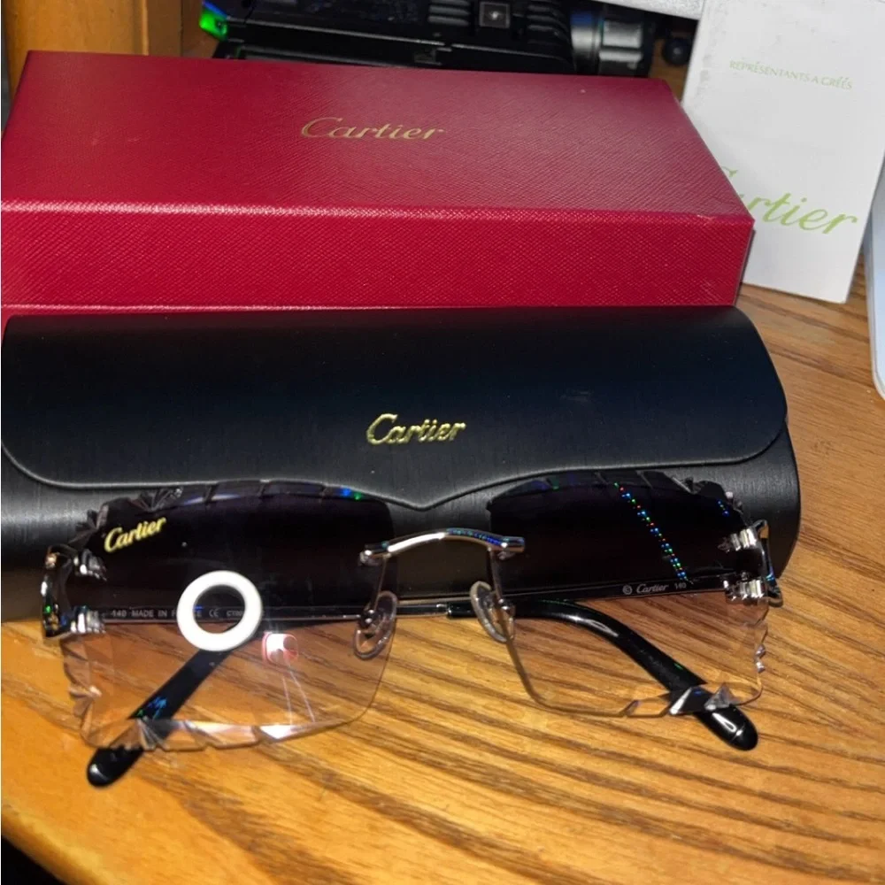 Silver Big C Cartier Rimless Sunglasses #cartier #sunglasses #luxury - Picture 1 of 8